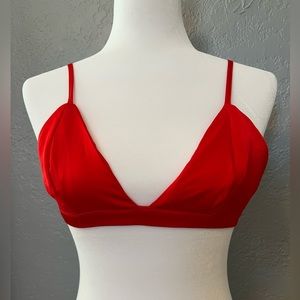 Sexy red silk bralette